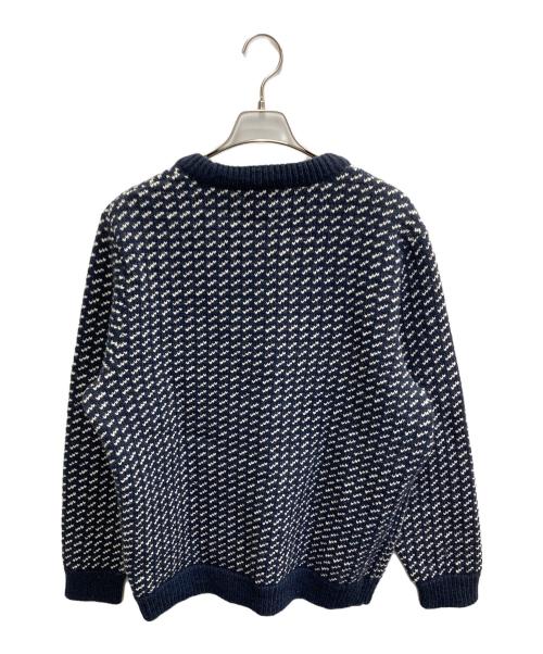 L.L.Bean（エルエルビーン）L.L.Bean (エルエルビーン) ビーンズ・クラシック・ラグ・ウール・セーター、クルーネック バーズアイ ネイビー サイズ:Lの古着・服飾アイテム