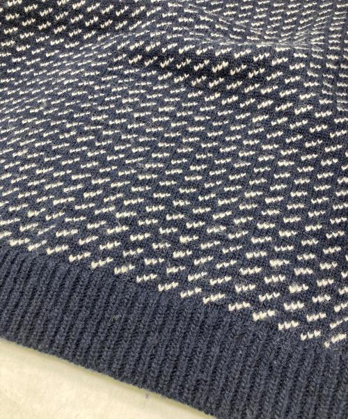 L.L.Bean（エルエルビーン）L.L.Bean (エルエルビーン) ビーンズ・クラシック・ラグ・ウール・セーター、クルーネック バーズアイ ネイビー サイズ:Lの古着・服飾アイテム