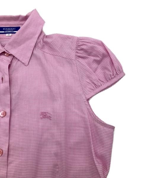 BURBERRY BLUE LABEL（バーバリー ブルー レーベル）BURBERRY BLUE LABEL (バーバリー ブルー レーベル) ショートスリーブシャツ ピンク サイズ:SIZE38の古着・服飾アイテム