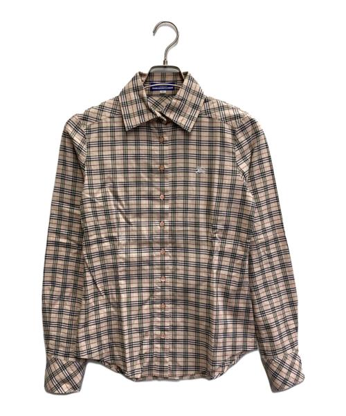 BURBERRY BLUE LABEL（バーバリー ブルー レーベル）BURBERRY BLUE LABEL (バーバリー ブルー レーベル) ノバチェックシャツ ベージュ サイズ:36の古着・服飾アイテム