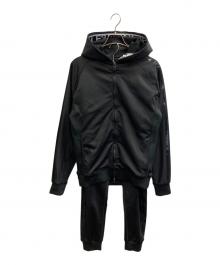 1PIU1UGUALE3 RELAX（ウノピゥウノウグァーレトレ リラックス）の古着「サイドライン セットアップ パーカー ジャージ」｜ブラック