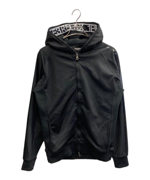 1PIU1UGUALE3 RELAX（ウノピゥウノウグァーレトレ リラックス）1PIU1UGUALE3 RELAX (ウノピゥウノウグァーレトレ リラックス) サイドライン セットアップ パーカー ジャージ ブラック サイズ:XLの古着・服飾アイテム