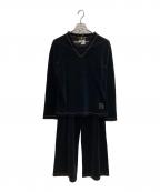 FENDIフェンディ）の古着「ベロアセットアップ」｜ブラック