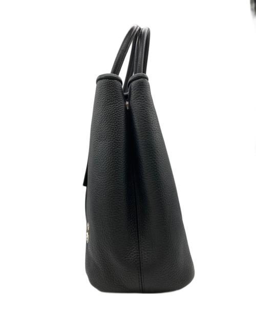 BARNEYS NEWYORK（バーニーズ・ニューヨーク）BARNEYS NEWYORK (バーニーズ・ニューヨーク) Mercedes-Benz ブラックレザートートバッグ ブラックの古着・服飾アイテム