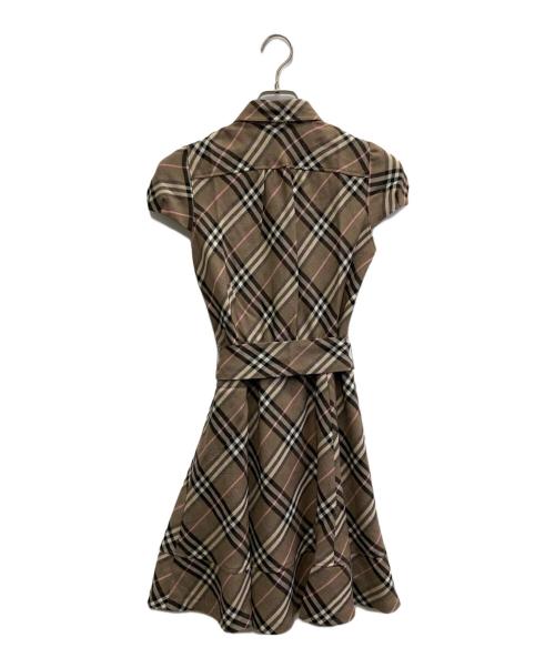 BURBERRY BLUE LABEL（バーバリー ブルー レーベル）BURBERRY BLUE LABEL (バーバリー ブルー レーベル) フレンチスリーブワンピース ブラウン サイズ:38の古着・服飾アイテム