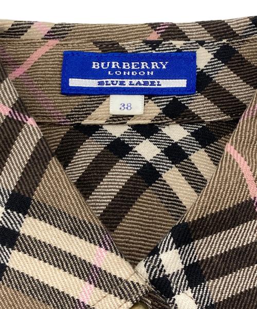 BURBERRY BLUE LABEL（バーバリー ブルー レーベル）BURBERRY BLUE LABEL (バーバリー ブルー レーベル) フレンチスリーブワンピース ブラウン サイズ:38の古着・服飾アイテム