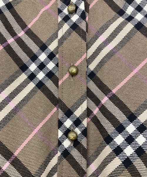 BURBERRY BLUE LABEL（バーバリー ブルー レーベル）BURBERRY BLUE LABEL (バーバリー ブルー レーベル) フレンチスリーブワンピース ブラウン サイズ:38の古着・服飾アイテム