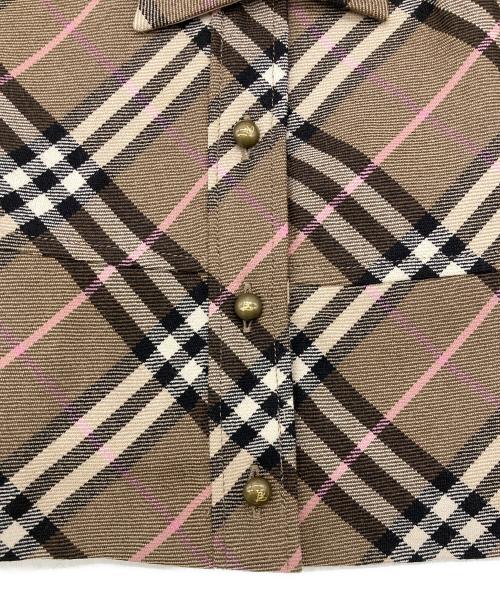 BURBERRY BLUE LABEL（バーバリー ブルー レーベル）BURBERRY BLUE LABEL (バーバリー ブルー レーベル) フレンチスリーブワンピース ブラウン サイズ:38の古着・服飾アイテム