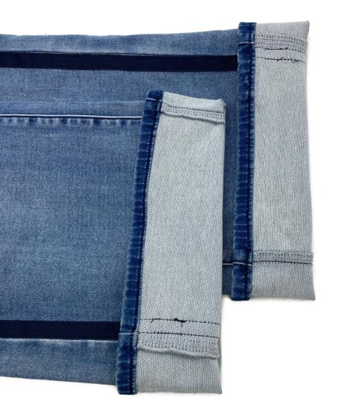 INDKNIT（インディニット）INDKNIT (インディニット) インディマーク スウェット サイドラインデニム パンツ ネイビー サイズ:Mの古着・服飾アイテム