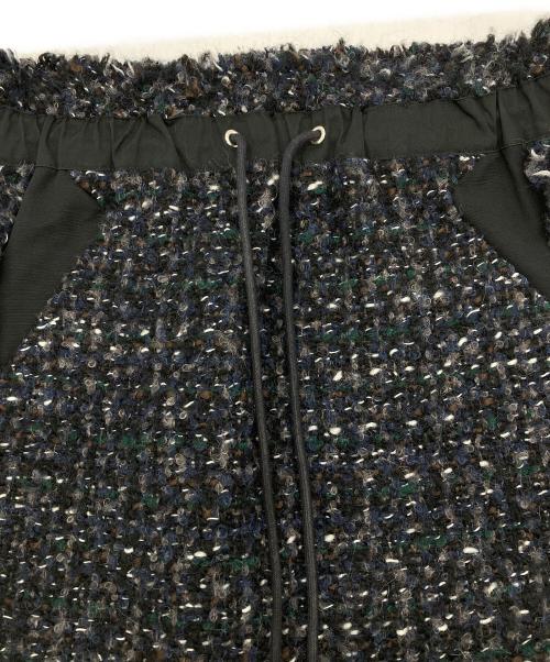 sacai（サカイ）sacai (サカイ) ミックスツイード プリーツロングスカート ネイビー サイズ:1の古着・服飾アイテム