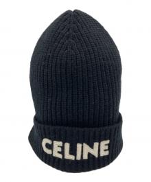 CELINE（セリーヌ）の古着「エンブロイダリーニット帽」｜ブラック