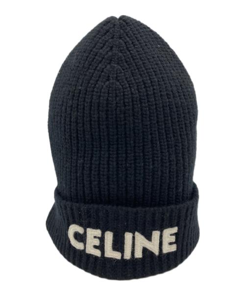 CELINE（セリーヌ）CELINE (セリーヌ) エンブロイダリーニット帽 ブラック サイズ:TUの古着・服飾アイテム