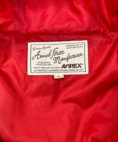 AVIREX（アヴィレックス）AVIREX (アヴィレックス) フーデッドカスタムダウンジャケット レッド サイズ:Lの古着・服飾アイテム