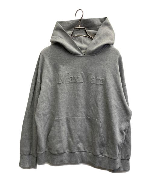 'S Max Mara（エスマックスマーラ）'S Max Mara (エスマックスマーラ) ロゴフーディ/ SAPORE グレー サイズ:Lの古着・服飾アイテム