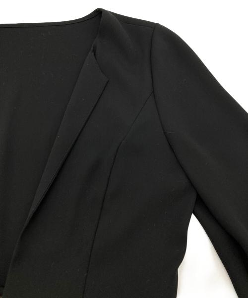 FOXEY NEWYORK（フォクシーニューヨーク）FOXEY NEWYORK (フォクシーニューヨーク) リボンブラウスノーカラージャケット ブラック サイズ:Mの古着・服飾アイテム