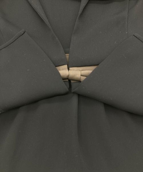 FOXEY NEWYORK（フォクシーニューヨーク）FOXEY NEWYORK (フォクシーニューヨーク) リボンブラウスノーカラージャケット ブラック サイズ:Mの古着・服飾アイテム