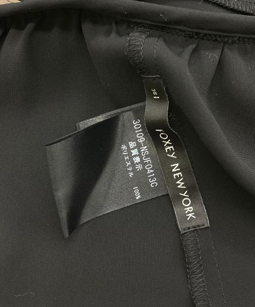 FOXEY NEWYORK（フォクシーニューヨーク）FOXEY NEWYORK (フォクシーニューヨーク) リボンブラウスノーカラージャケット ブラック サイズ:Mの古着・服飾アイテム