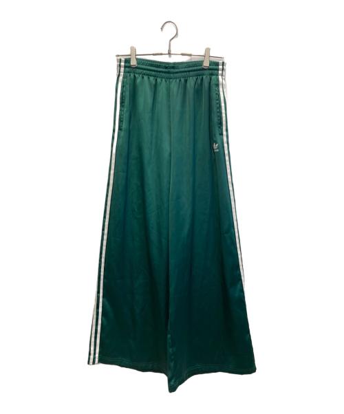 adidas（アディダス）adidas (アディダス) アディカラー サテン ワイドレッグ トラックパンツ グリーン サイズ:XLの古着・服飾アイテム