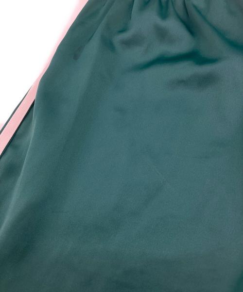 adidas（アディダス）adidas (アディダス) アディカラー サテン ワイドレッグ トラックパンツ グリーン サイズ:XLの古着・服飾アイテム