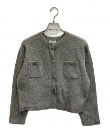 green label relaxing（グリーンレーベルリラクシング）の古着「ヘアリーニットジャケットライクカーディガン」｜グレー