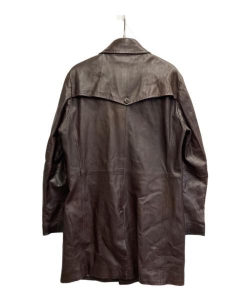 K&C（ケーアンドシー）K&C (ケーアンドシー) ラムレザーコート ブラウン サイズ:不明（記載無し）の古着・服飾アイテム