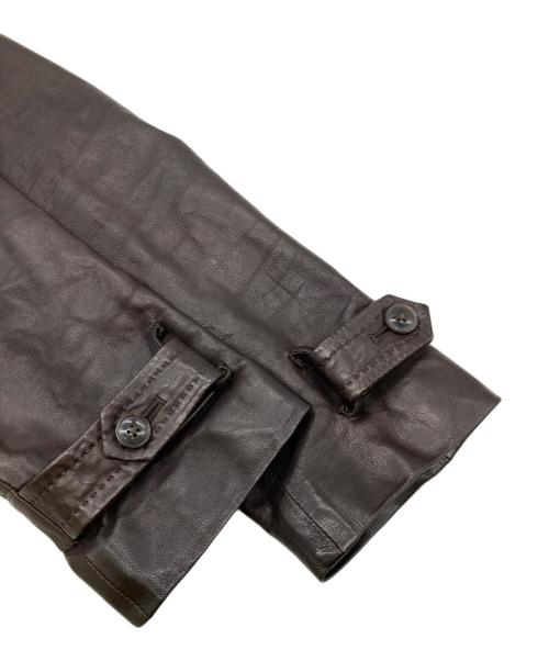 K&C（ケーアンドシー）K&C (ケーアンドシー) ラムレザーコート ブラウン サイズ:不明（記載無し）の古着・服飾アイテム