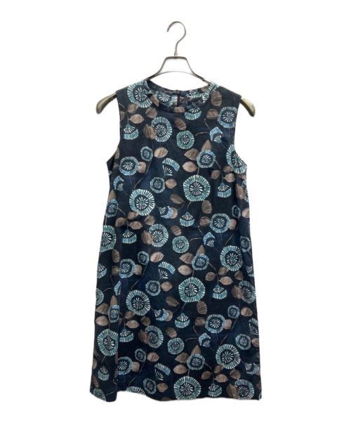 'S Max Mara（エスマックスマーラ）'S Max Mara (エスマックスマーラ) 総柄ワンピース ブルー サイズ:40の古着・服飾アイテム