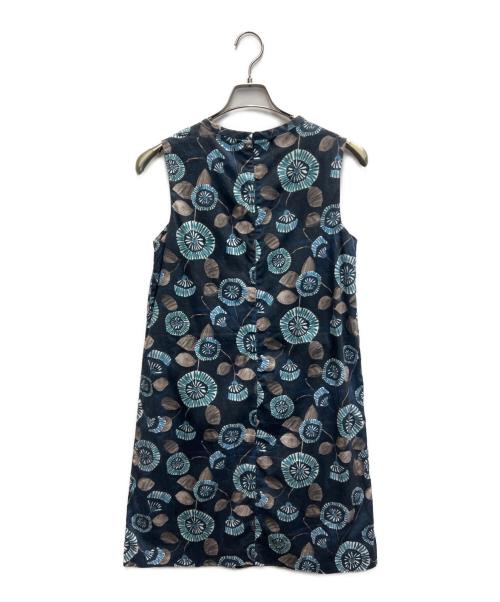 'S Max Mara（エスマックスマーラ）'S Max Mara (エスマックスマーラ) 総柄ワンピース ブルー サイズ:40の古着・服飾アイテム