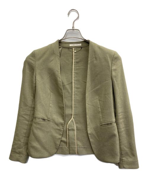 BEIGE（ベイジ）BEIGE (ベイジ) ノーカラージャケット ベージュ サイズ:Mの古着・服飾アイテム