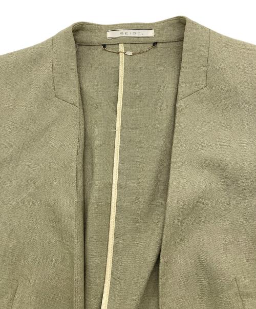 BEIGE（ベイジ）BEIGE (ベイジ) ノーカラージャケット ベージュ サイズ:Mの古着・服飾アイテム
