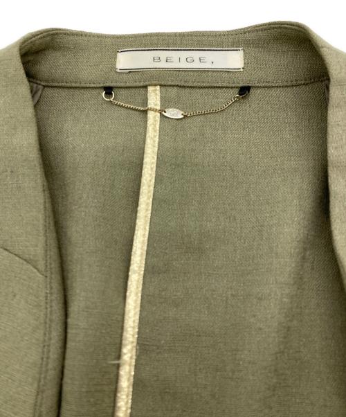 BEIGE（ベイジ）BEIGE (ベイジ) ノーカラージャケット ベージュ サイズ:Mの古着・服飾アイテム
