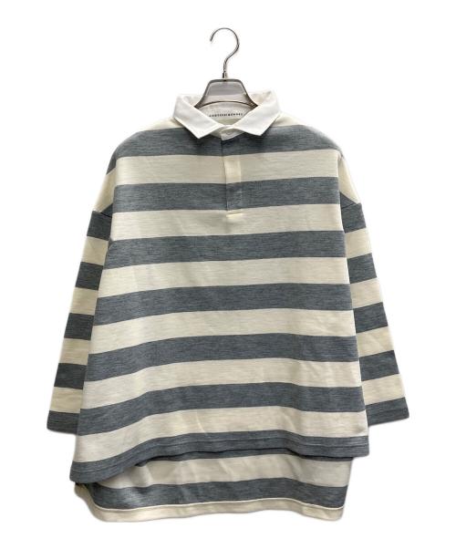 COGTHEBIGSMOKE（コグザビッグスモーク）COGTHEBIGSMOKE (コグザビッグスモーク) ラグビージャージ ポロシャツ ベージュ×グレー サイズ:下記参考の古着・服飾アイテム