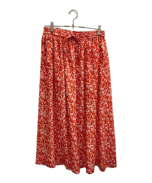 GANNI（ガニー）GANNI (ガニー) フラワースカート レッド サイズ:Lの古着・服飾アイテム