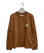 Carhartt WIP×sacaiカーハート ワーク イン プログレス×サカイ）の古着「Cotton Jersey L/S T-Shirt」｜ブラウン