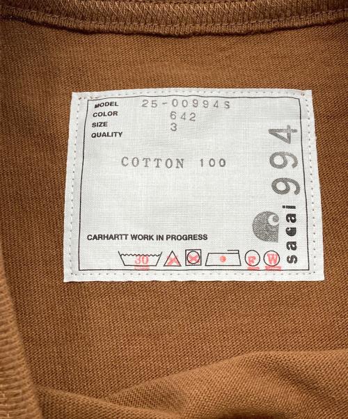 Carhartt WIP（カーハート ワーク イン プログレス）CARHARTT WIP (カーハート ワーク イン プログレス) sacai (サカイ) Cotton Jersey L/S T-Shirt ブラウン サイズ:3の古着・服飾アイテム