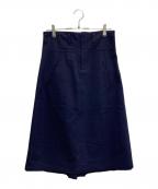 Y'sワイズ）の古着「ウールデザインスカート」｜ネイビー