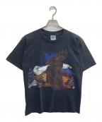 GILDANギルダン）の古着「90’S/イーグルプリントTシャツ/ IMAGE WEET 1995」｜ブラック