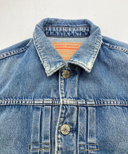 NEEDBY heritage（ニードバイヘリテージ）NEEDBY heritage (ニードバイヘリテージ) 1st型ユーズド加工デニムジャケット ブルー サイズ:1の古着・服飾アイテム