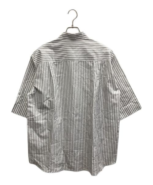 ebure（エブール）EBURE (エブール) コットンリネンストライプシャツ グレー×ホワイト サイズ:38の古着・服飾アイテム