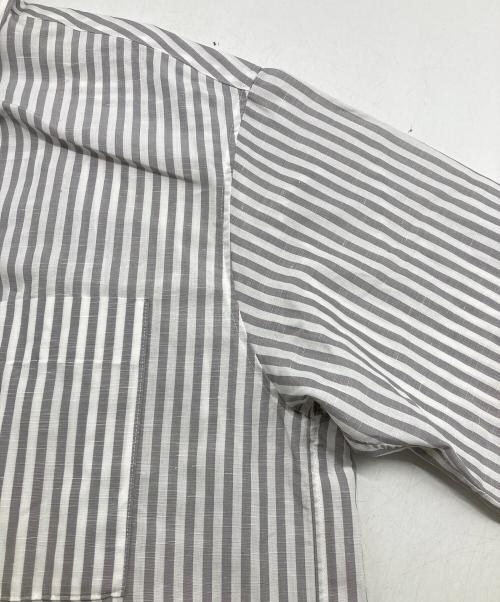 ebure（エブール）EBURE (エブール) コットンリネンストライプシャツ グレー×ホワイト サイズ:38の古着・服飾アイテム