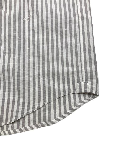 ebure（エブール）EBURE (エブール) コットンリネンストライプシャツ グレー×ホワイト サイズ:38の古着・服飾アイテム