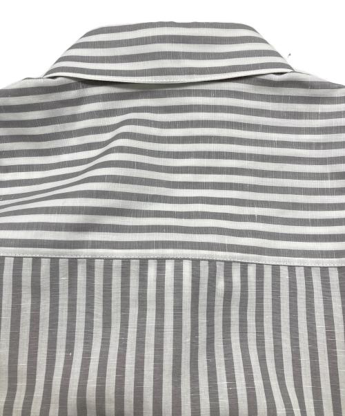 ebure（エブール）EBURE (エブール) コットンリネンストライプシャツ グレー×ホワイト サイズ:38の古着・服飾アイテム