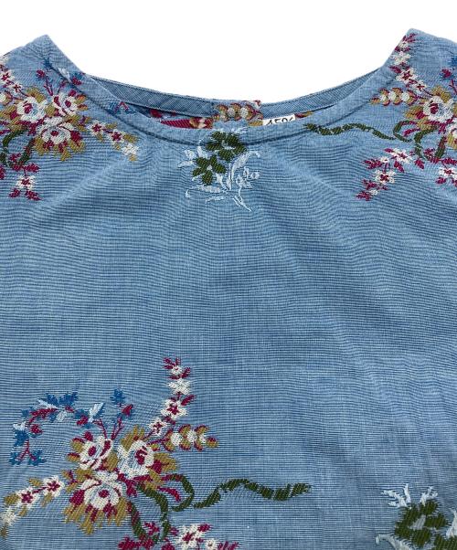 45R（フォーティファイブ・アール）45R (フォーティファイブ・アール) コットンリネンジャガードのブラウス ネイビー サイズ:2の古着・服飾アイテム