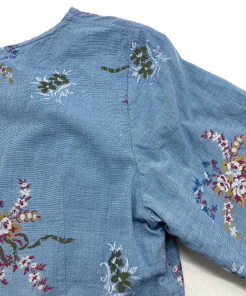 45R（フォーティファイブ・アール）45R (フォーティファイブ・アール) コットンリネンジャガードのブラウス ネイビー サイズ:2の古着・服飾アイテム