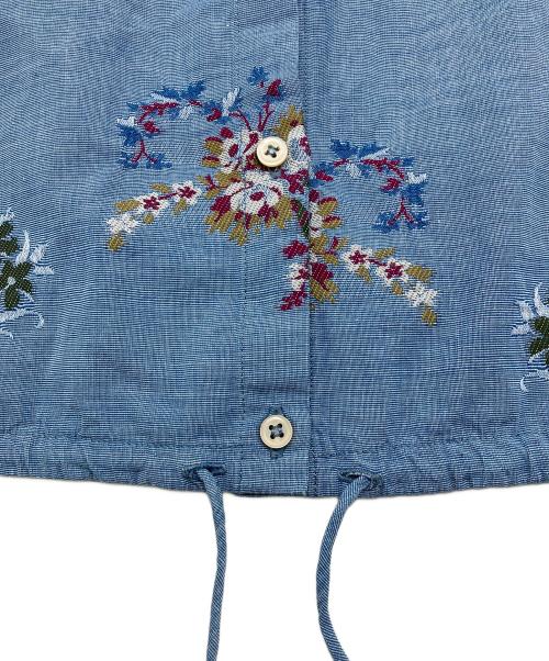 45R（フォーティファイブ・アール）45R (フォーティファイブ・アール) コットンリネンジャガードのブラウス ネイビー サイズ:2の古着・服飾アイテム