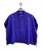 GALERIE VIEギャルリーヴィー）の古着「フレンチリネン スタンドカラーシャツ」｜パープル