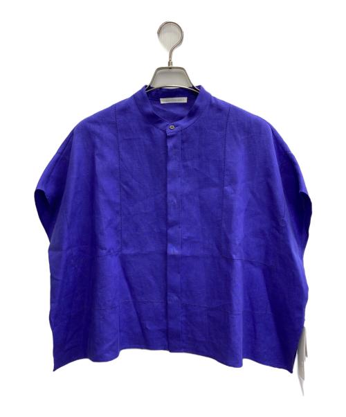 GALERIE VIE（ギャルリーヴィー）GALERIE VIE (ギャルリーヴィー) フレンチリネン スタンドカラーシャツ パープル サイズ:FREE 未使用品の古着・服飾アイテム
