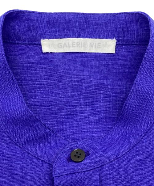 GALERIE VIE（ギャルリーヴィー）GALERIE VIE (ギャルリーヴィー) フレンチリネン スタンドカラーシャツ パープル サイズ:FREE 未使用品の古着・服飾アイテム