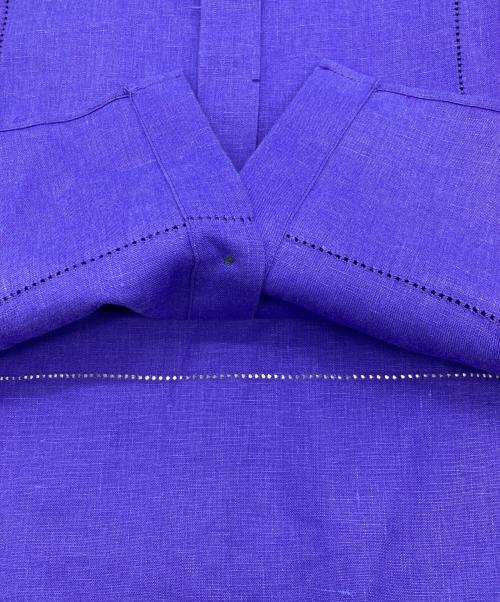 GALERIE VIE（ギャルリーヴィー）GALERIE VIE (ギャルリーヴィー) フレンチリネン スタンドカラーシャツ パープル サイズ:FREE 未使用品の古着・服飾アイテム