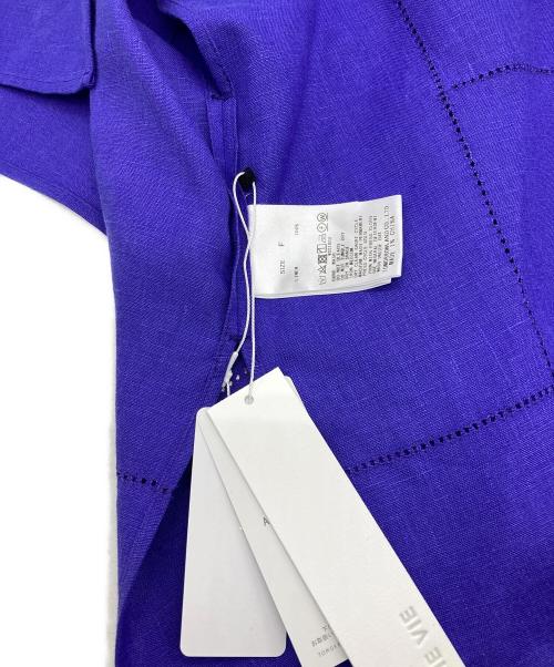 GALERIE VIE（ギャルリーヴィー）GALERIE VIE (ギャルリーヴィー) フレンチリネン スタンドカラーシャツ パープル サイズ:FREE 未使用品の古着・服飾アイテム